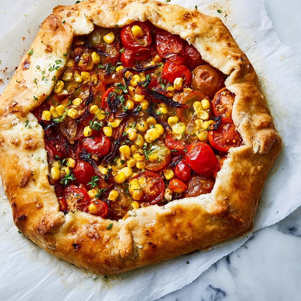 Tomato and Corn Galette with Buffalo Mozzarella Recipe - Recipe Image