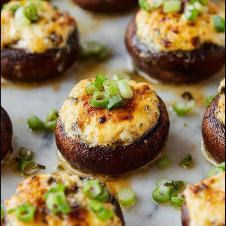 Bacon Blue Cheese Stuffed Mushrooms with Creamy Hot Sauce Recipe