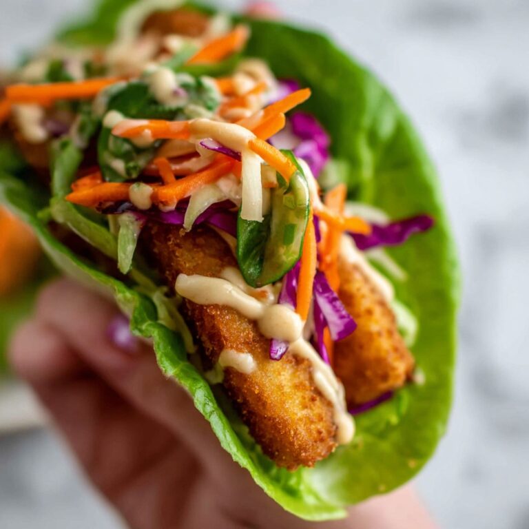 Fish Lettuce Wraps with Spicy Peanut Sauce Recipe