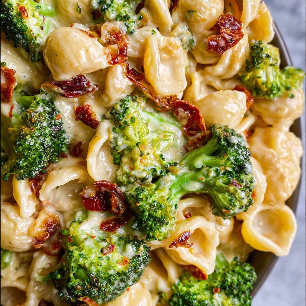 Healthier Mac and Cheese with Caramelized Onions and Broccoli Recipe - Recipe Image