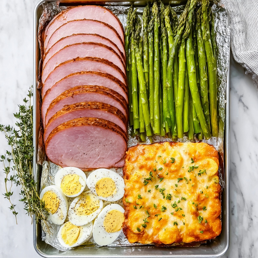 Sheet Pan Easter Dinner with Maple Brown Sugar Ham Recipe - Recipe Image