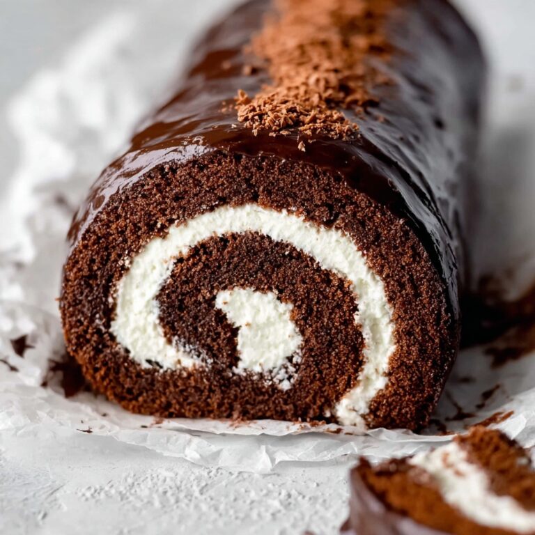 Chocolate Espresso Swiss Roll with Cream Frosting and Chocolate Ganache Recipe
