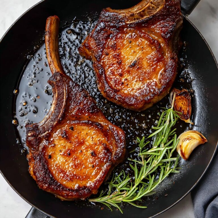 Cast Iron Seared Pork Chops with Herb Butter Recipe