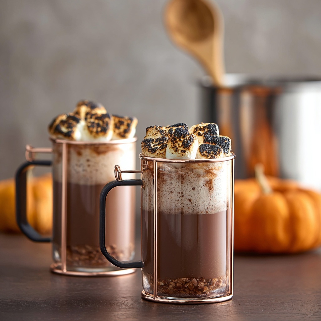 Spiked Slow Cooker Pumpkin Spice Hot Chocolate Recipe - Recipe Image