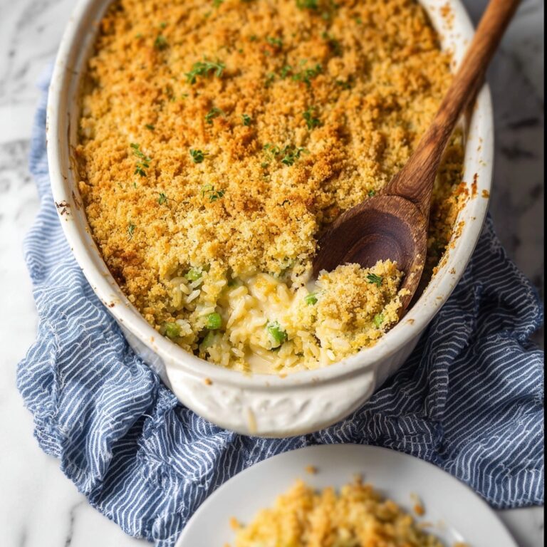Chicken and Rice Casserole with Broccoli and Cheesy Topping Recipe