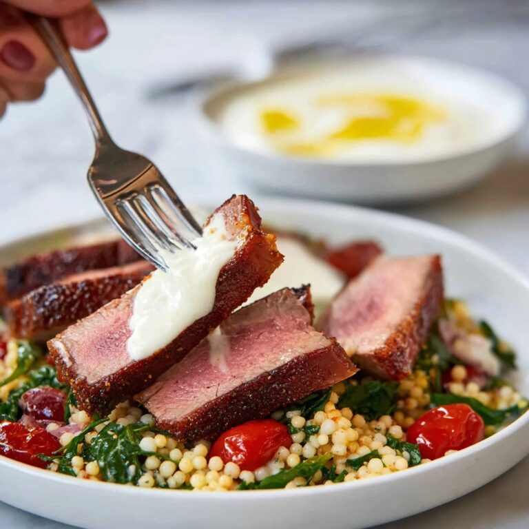 Moroccan Spiced Lamb Backstrap with Yogurt Sauce and Couscous Salad Recipe