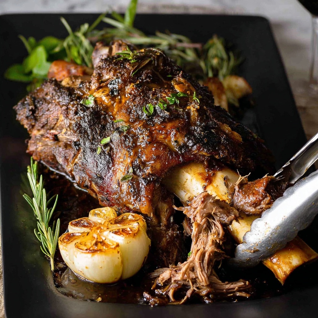 Slow Roasted Rosemary Garlic Lamb Shoulder Recipe - Recipe Image