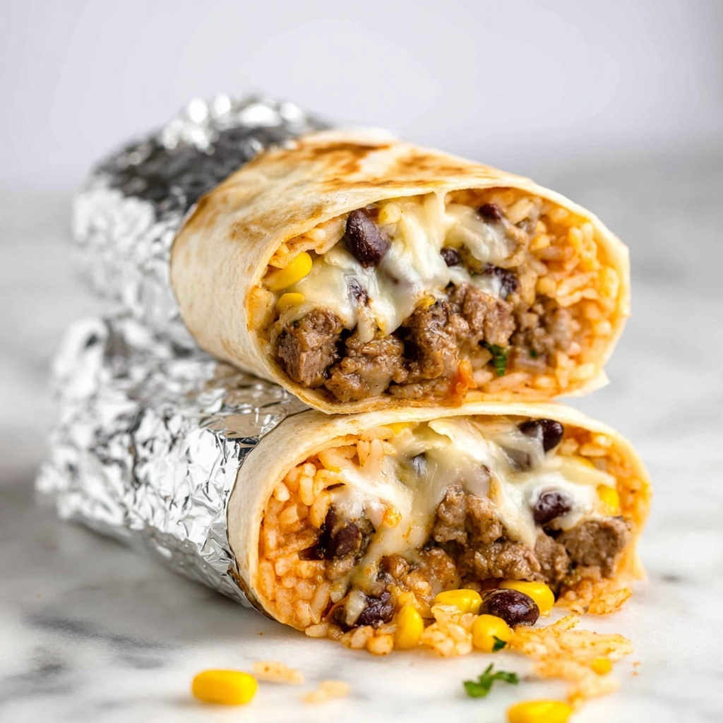 Easy Beef Burritos with Fresh Veggies and Melted Cheese Recipe - Recipe Image