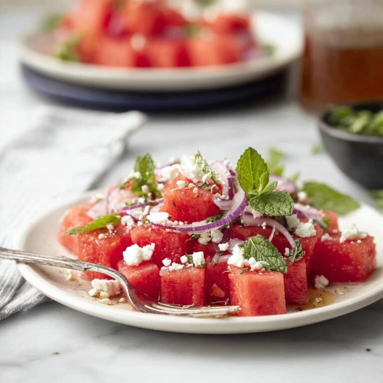 Watermelon Salad with Feta, Red Onion, and Mint Recipe