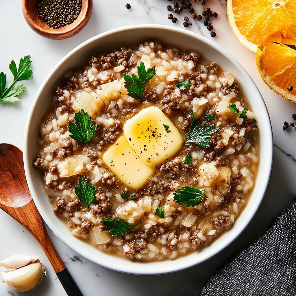 French Onion Ground Beef and Rice Casserole Recipe - Recipe Image