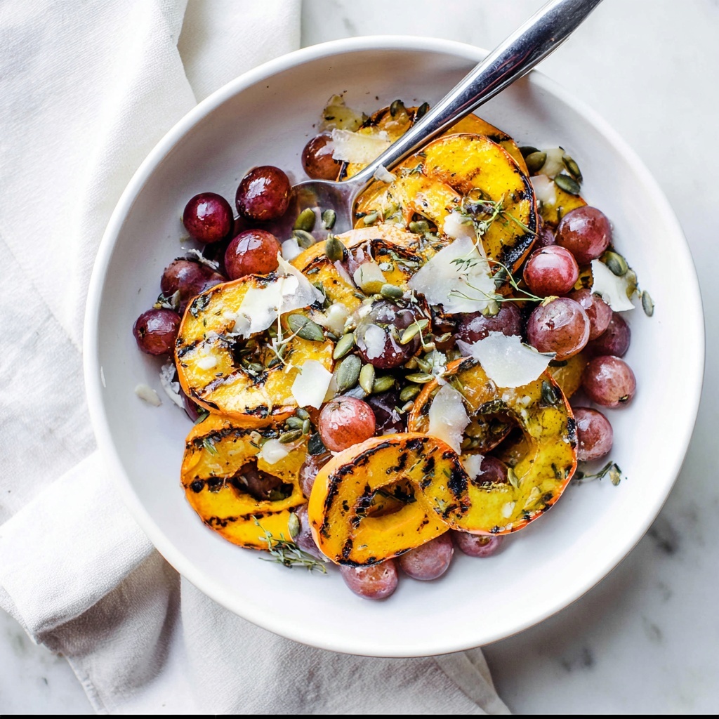 Roasted Squash and Grapes with Parmesan, Pepitas, and Balsamic Reduction Recipe - Recipe Image