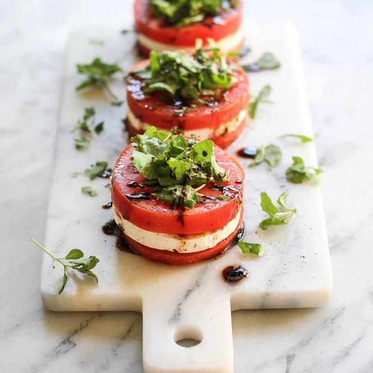 Watermelon Mozzarella Salad with Fresh Herbs and Balsamic Drizzle Recipe