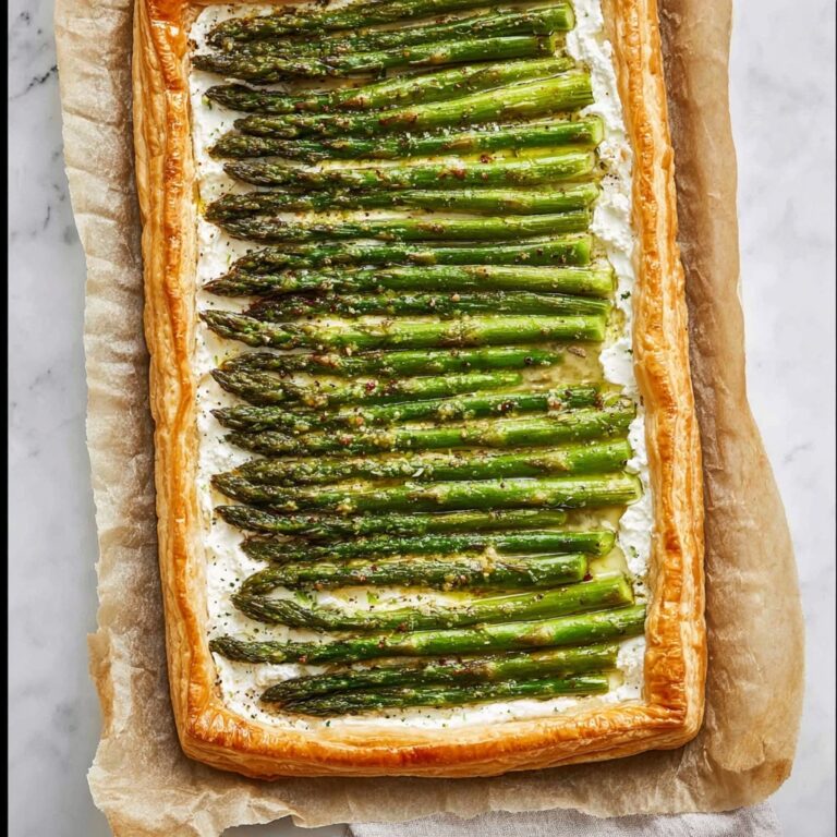 Asparagus Ricotta Tart with Puff Pastry Recipe