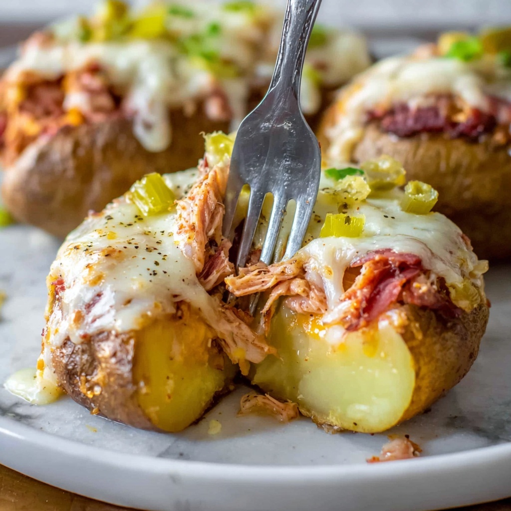 Reuben-Stuffed Twice Baked Potatoes Recipe - Recipe Image