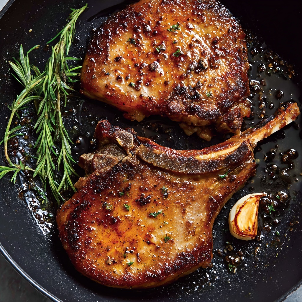 Cast Iron Seared Pork Chops with Herb Butter Recipe - Recipe Image