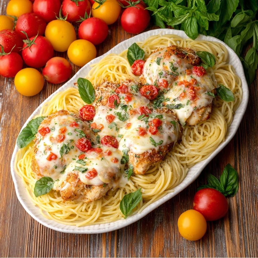 Cheesy Bruschetta Chicken Bake Recipe - Recipe Image