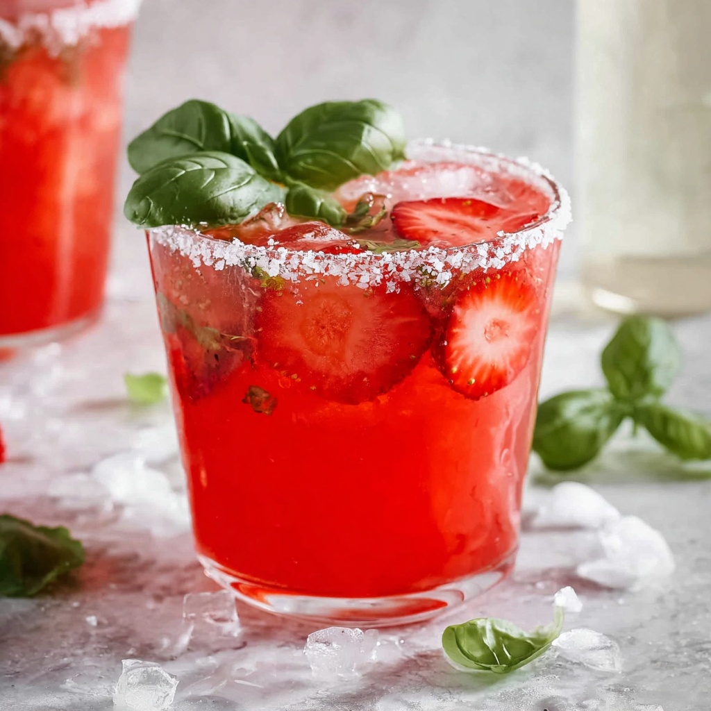 Strawberry Basil Margarita Recipe - Recipe Image