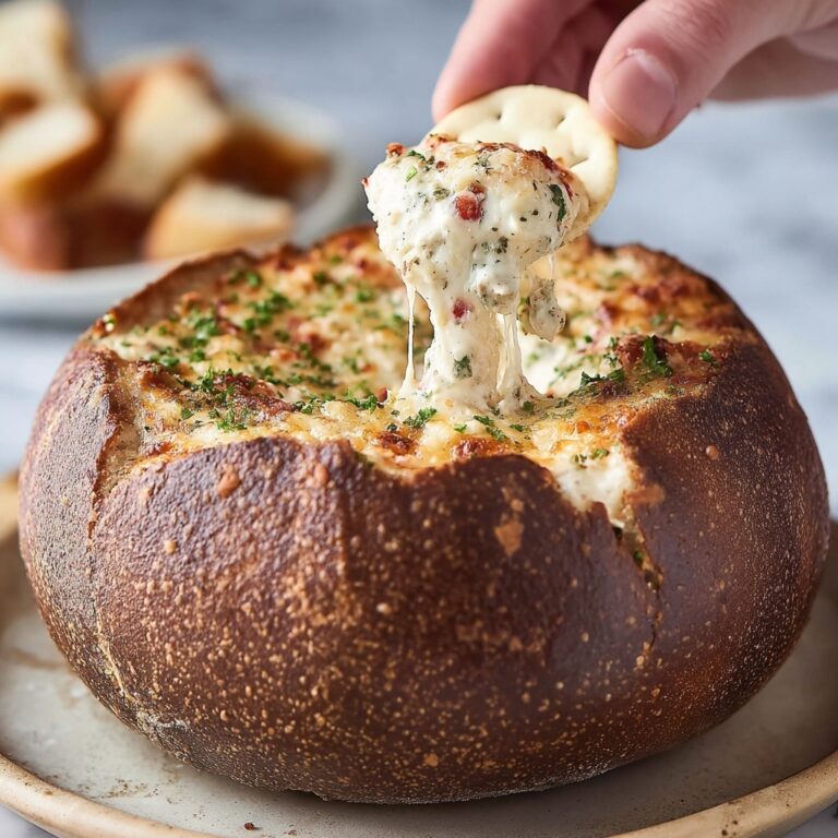 Crab Artichoke Dip in a Bread Bowl Recipe