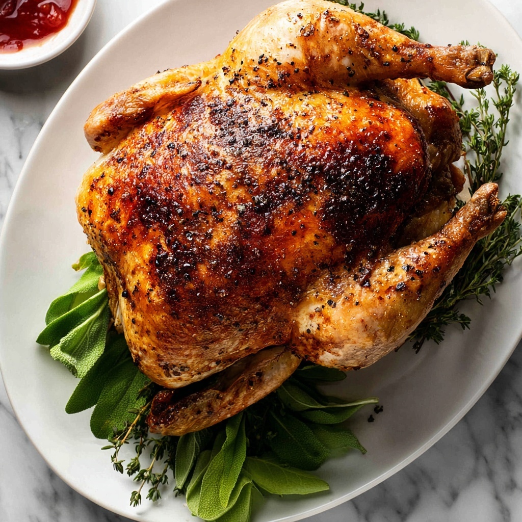 Grilled Whole Turkey with Herb, Lemon, and Onion Fillings Recipe - Recipe Image