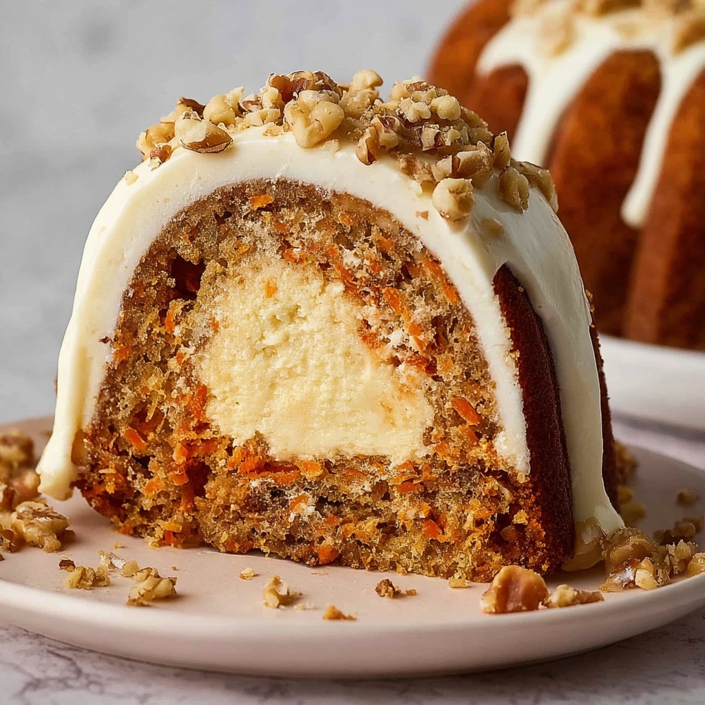 Cheesecake Stuffed Carrot Bundt Cake Recipe - Recipe Image