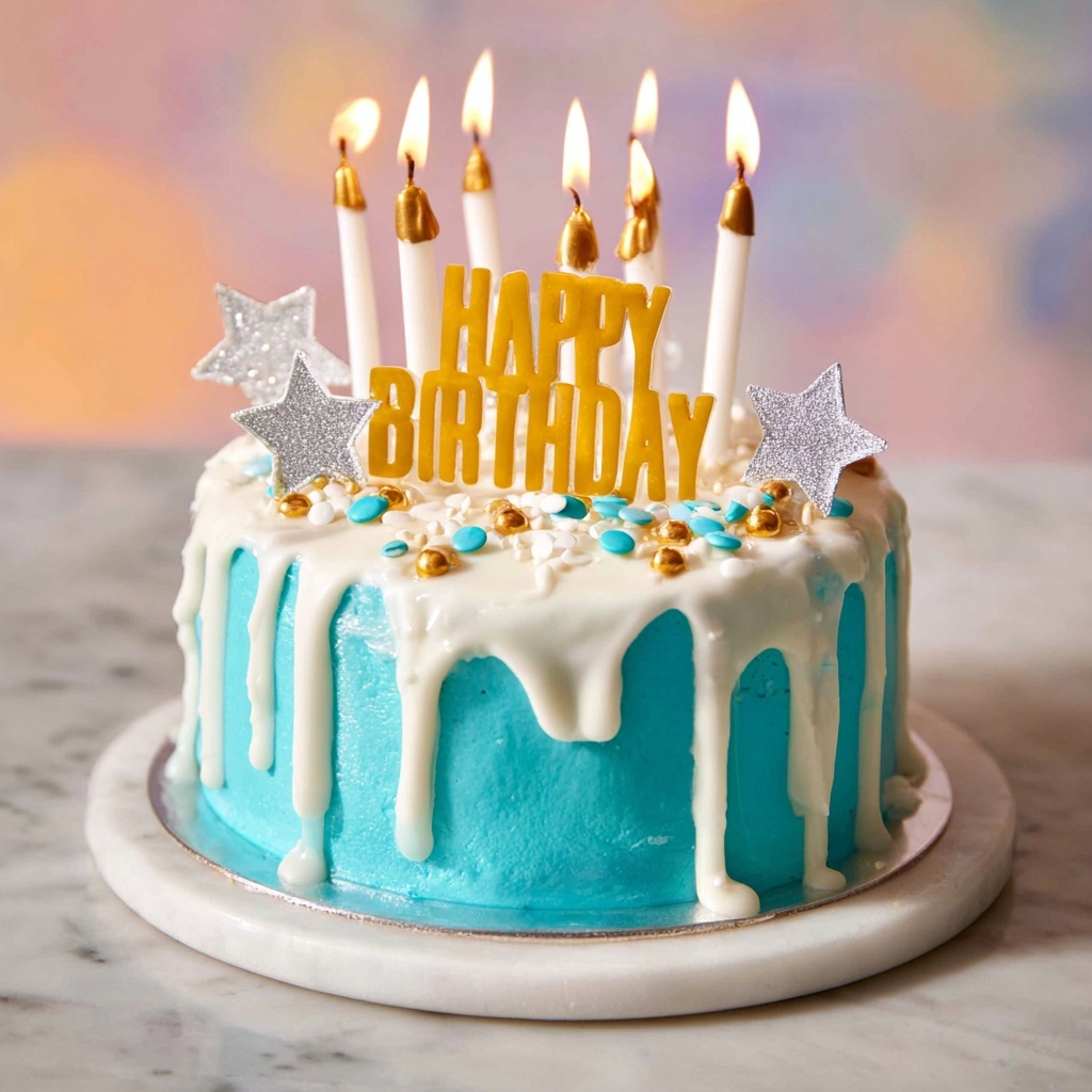 Four-Layer Drip Dog Birthday Cake Recipe - Recipe Image