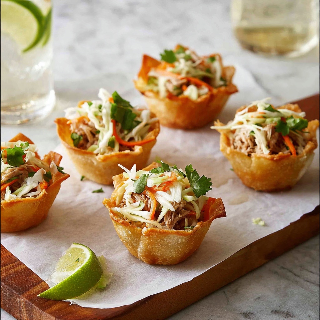 Thai Chicken Salad Wonton Cups Recipe - Recipe Image