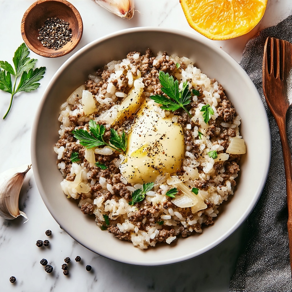 French Onion Ground Beef and Rice Casserole Recipe - Recipe Image