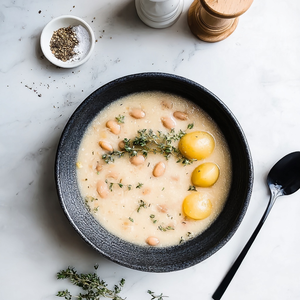 Butter Bean Soup with Spinach and Lemon Recipe - Recipe Image