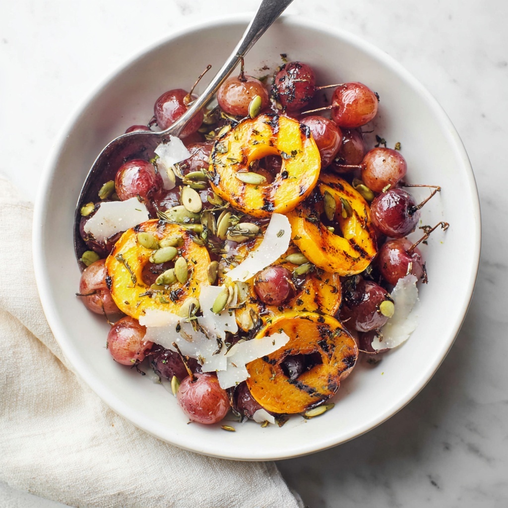 Roasted Squash and Grapes with Parmesan, Pepitas, and Balsamic Reduction Recipe - Recipe Image