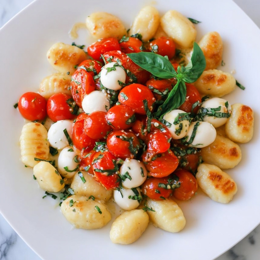 Caramelized Gnocchi with Tomatoes and Mozzarella Recipe - Recipe Image