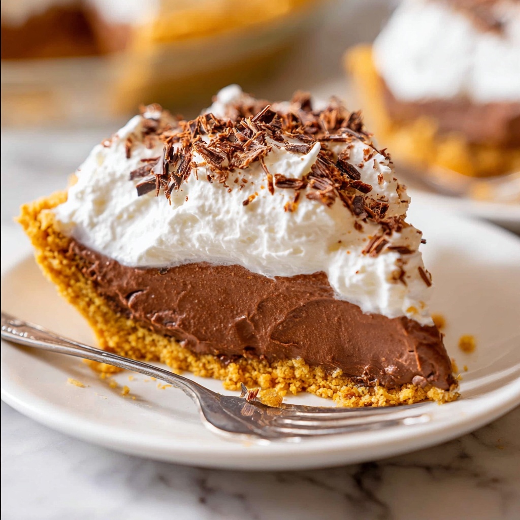 Chocolate Cream Pie with Oreo Crust and Chocolate Curls Recipe - Recipe Image