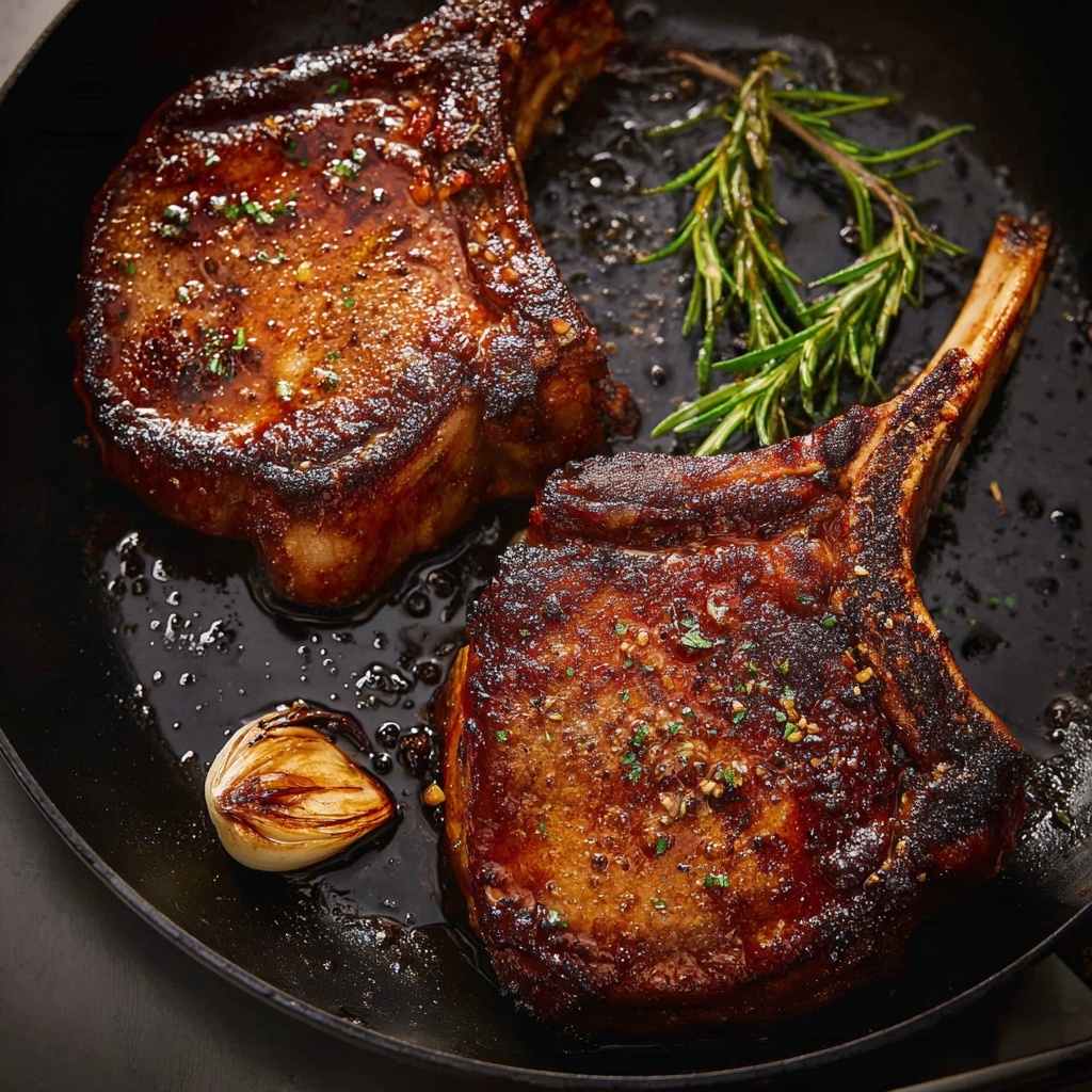 Cast Iron Seared Pork Chops with Herb Butter Recipe - Recipe Image