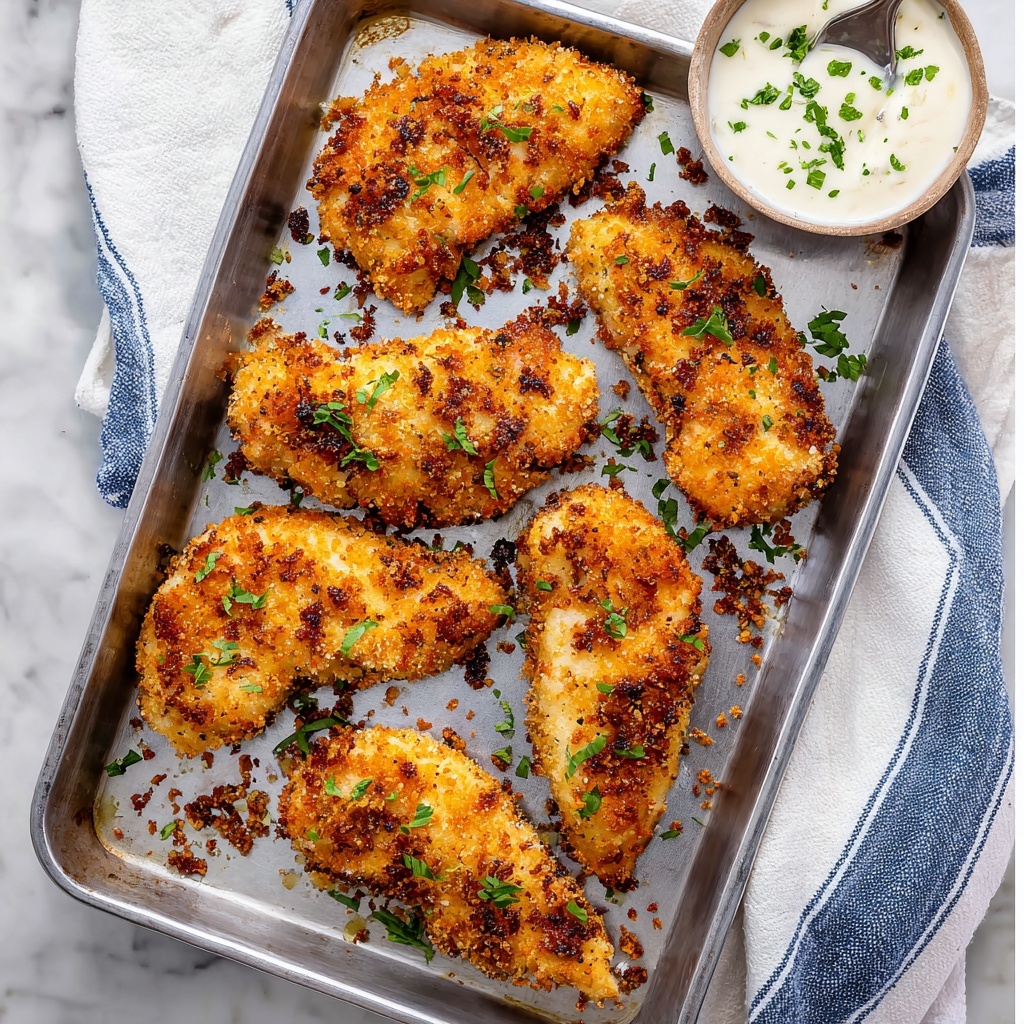 Cheddar Bacon Ranch Baked Chicken Tenders Recipe - Recipe Image