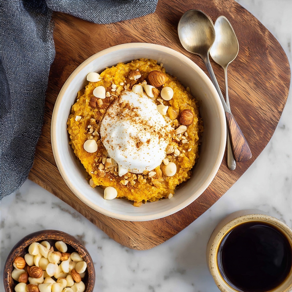 Pumpkin Oatmeal with Butterscotch, White Chocolate Chips, and Walnuts Recipe - Recipe Image