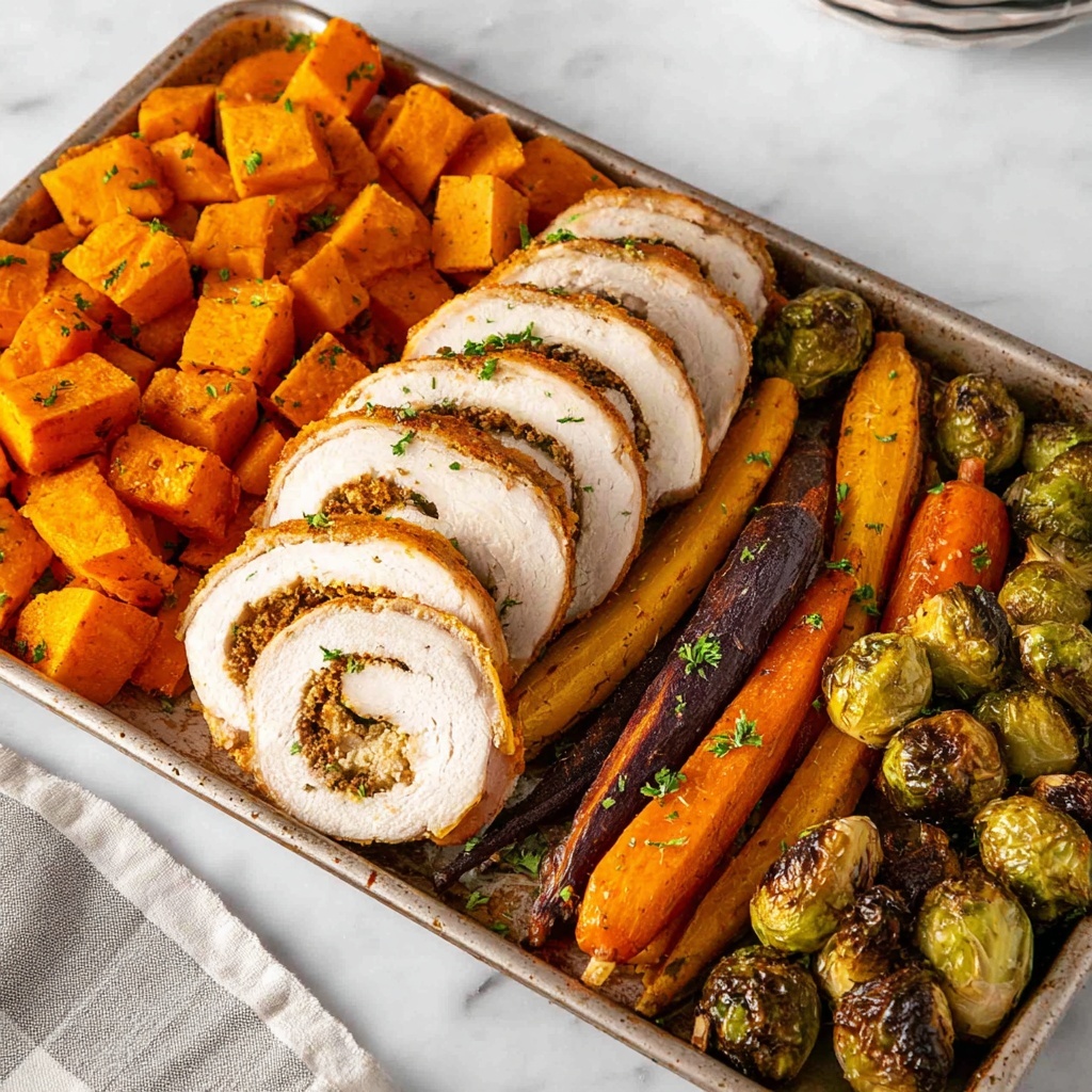 Sheet Pan Thanksgiving Dinner with Turkey Roulade Recipe - Recipe Image