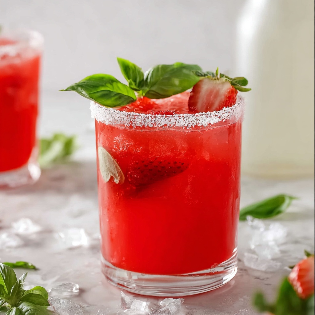 Strawberry Basil Margarita Recipe - Recipe Image