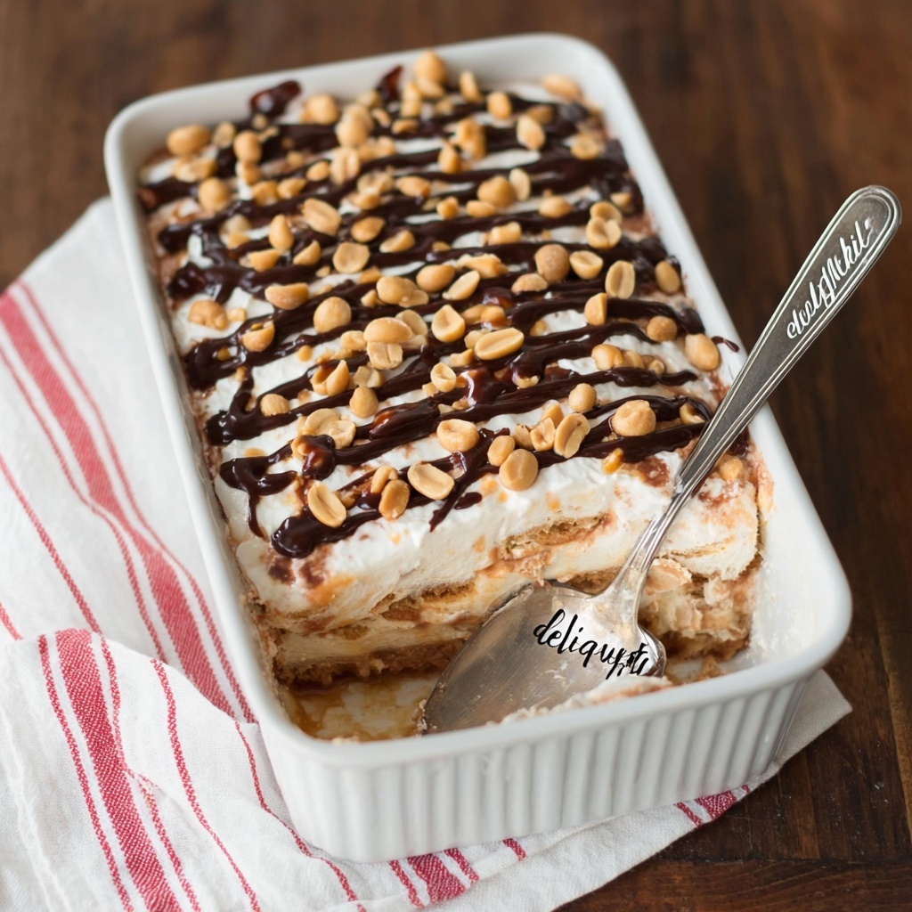 Lazy Girl’s Snickers Ice Cream Cake Recipe - Recipe Image