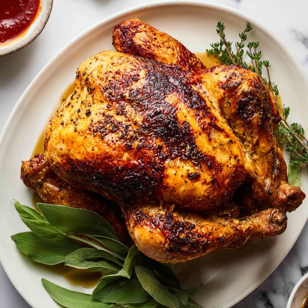 Grilled Whole Turkey with Herb, Lemon, and Onion Fillings Recipe - Recipe Image