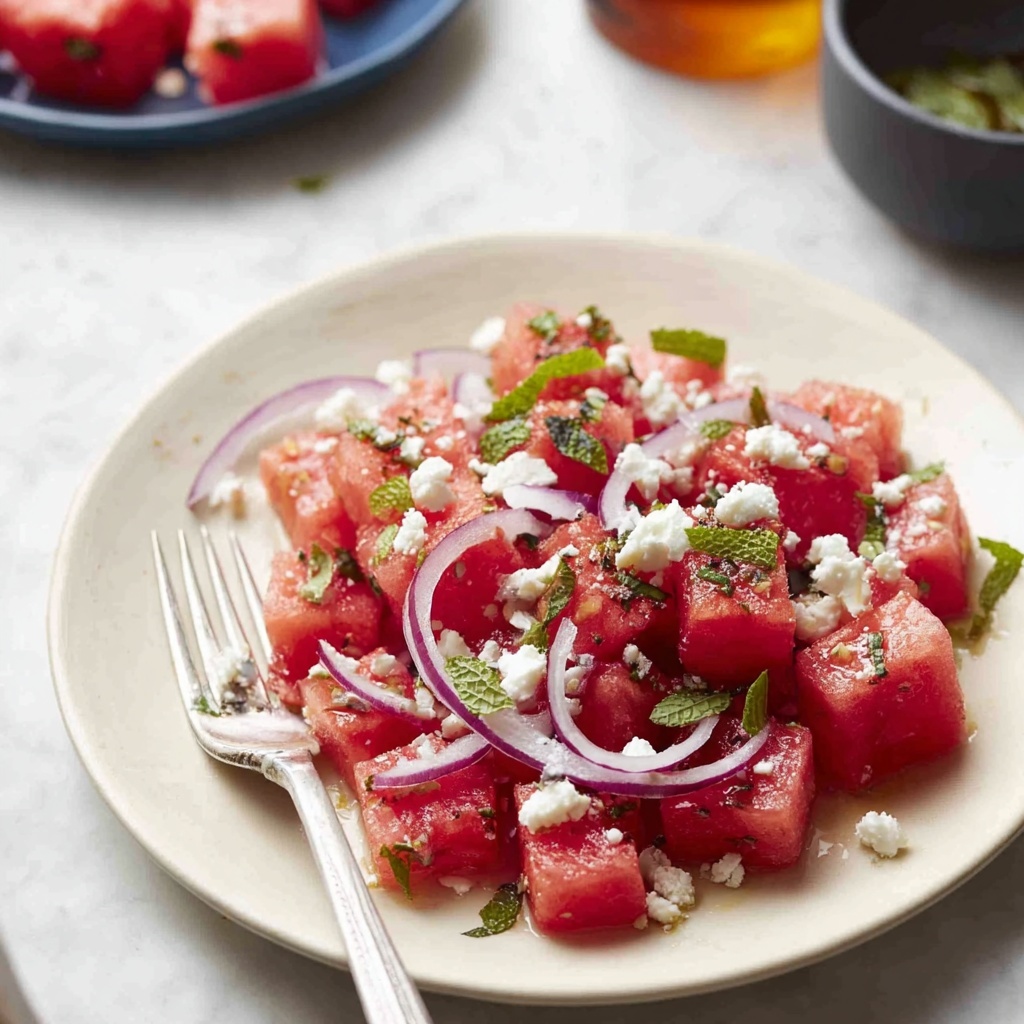 Watermelon Salad with Feta, Red Onion, and Mint Recipe - Recipe Image