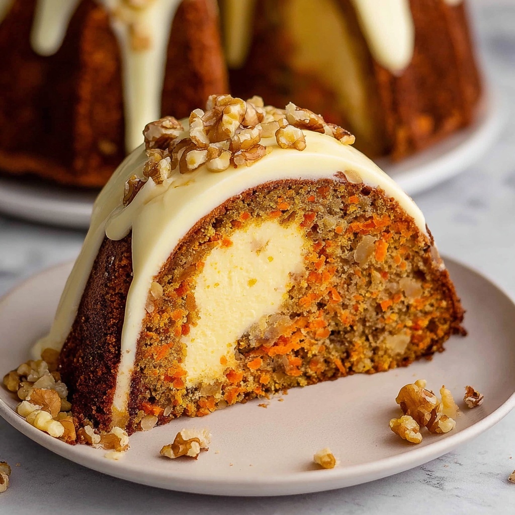 Cheesecake Stuffed Carrot Bundt Cake Recipe - Recipe Image