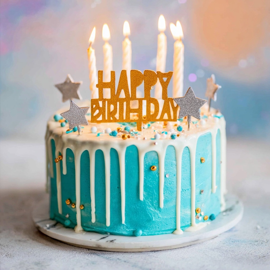 Four-Layer Drip Dog Birthday Cake Recipe - Recipe Image