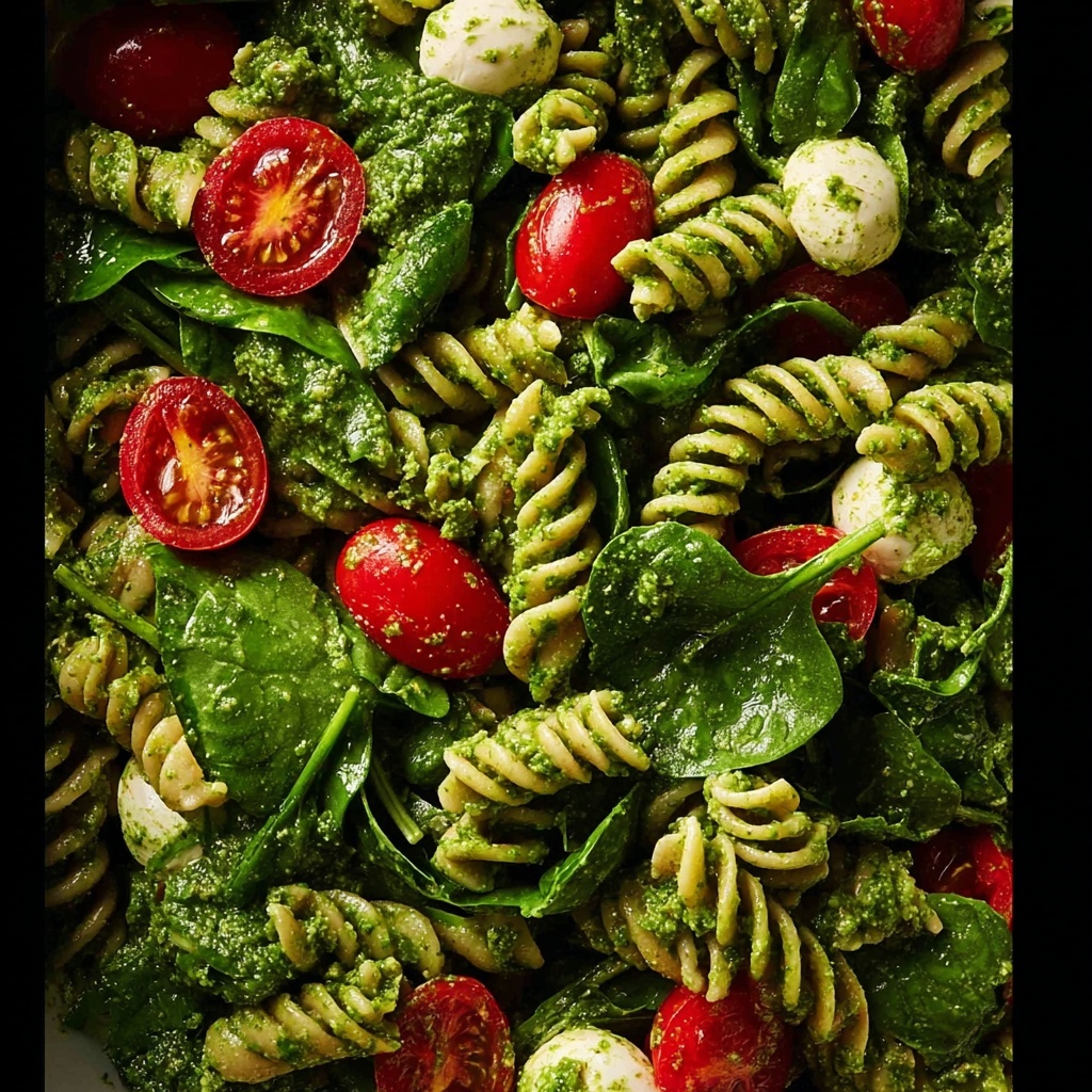 Easy Pesto Pasta Salad with Cherry Tomatoes, Bocconcini, and Fresh Basil Recipe - Recipe Image