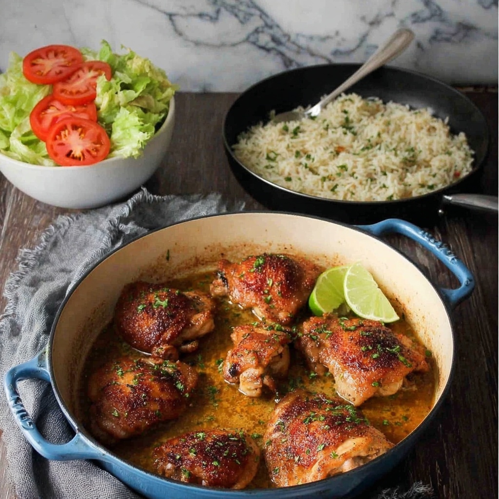 Peruvian Chicken with Garlic Butter Rice Recipe - Recipe Image