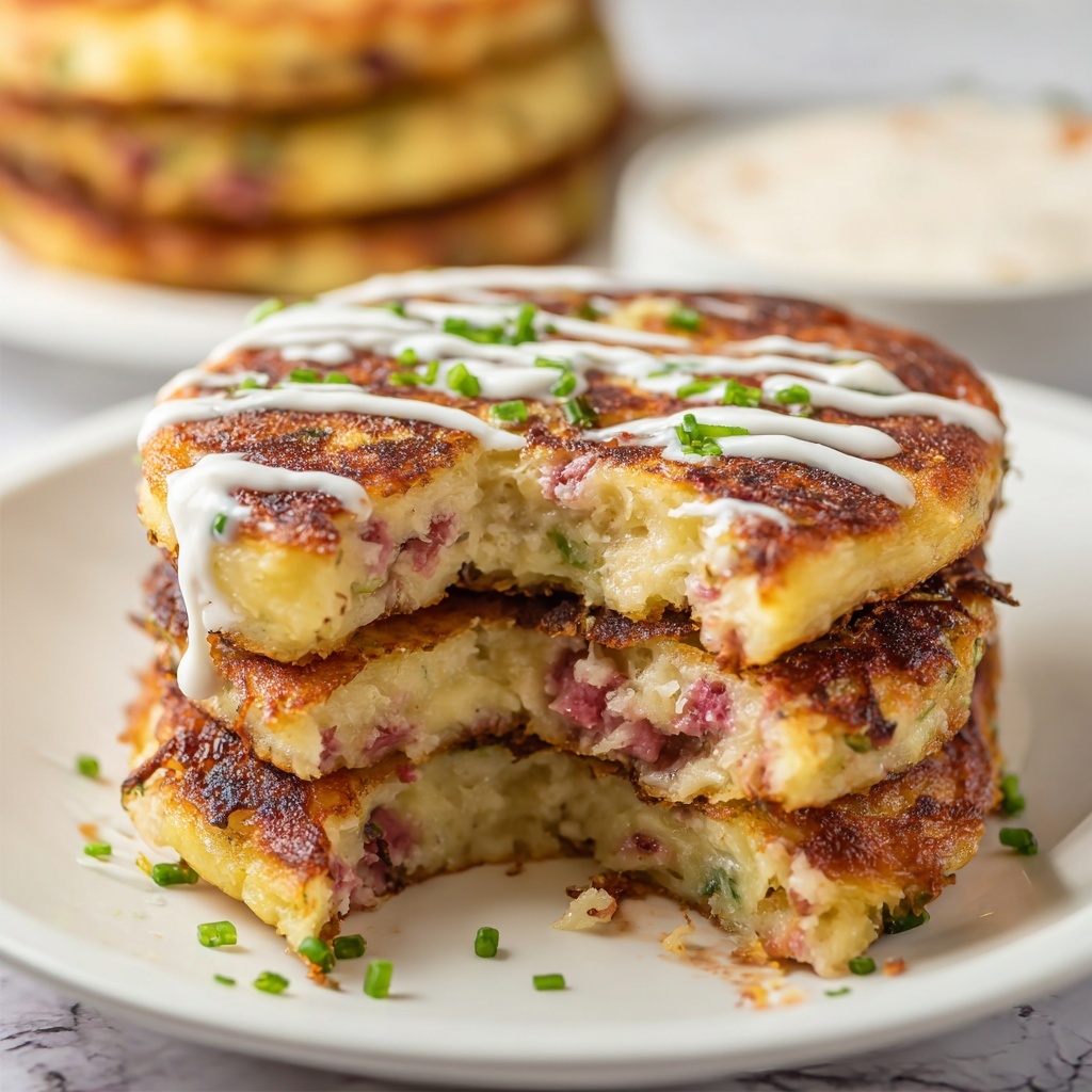 Colcannon Irish Mashed Potato and Corned Beef Fritters Recipe - Recipe Image