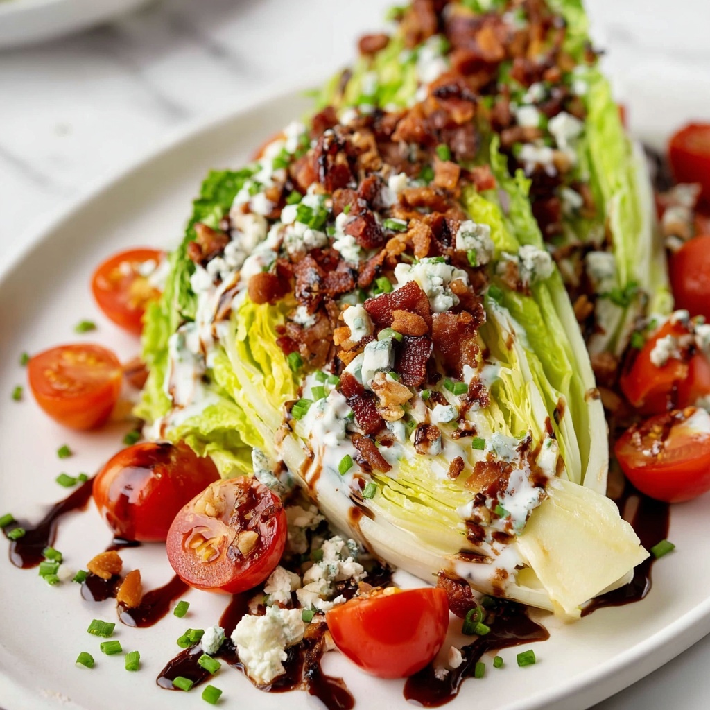 Blue Cheese Wedge Salad with Bacon, Tomatoes, and Balsamic Glaze Recipe - Recipe Image