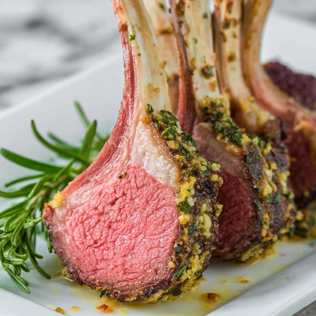 Herb-Crusted Rack of Lamb with Lemon and Garlic Recipe - Recipe Image