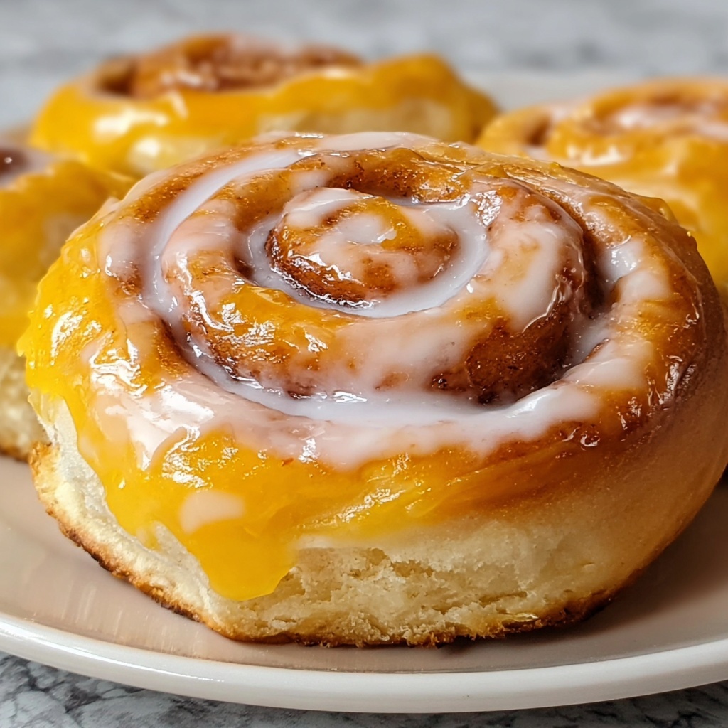 Irresistibly Fluffy Peach Pie Cinnamon Rolls Recipe - Recipe Image