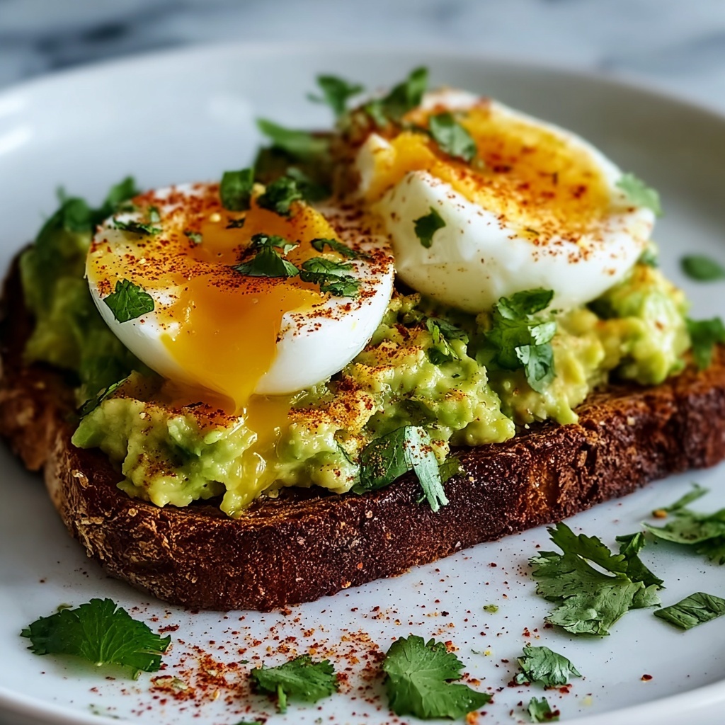 Spicy Chili Butter Avocado Toast with Eggs Recipe - Recipe Image