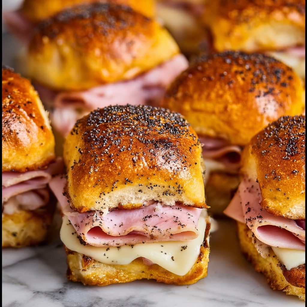 Garlic Herb Hot Ham Sliders Recipe - Recipe Image