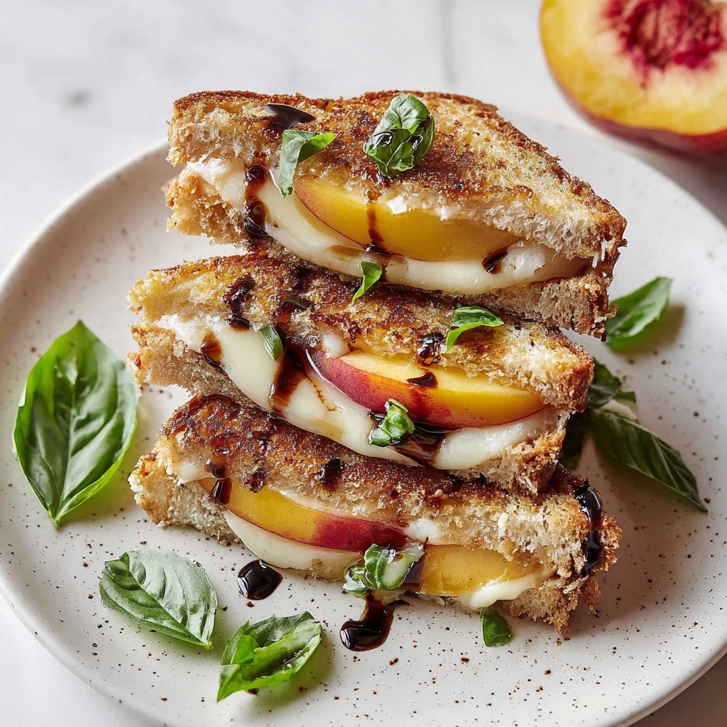 Honey Peach White Cheddar Grilled Cheese Sandwich Recipe - Recipe Image